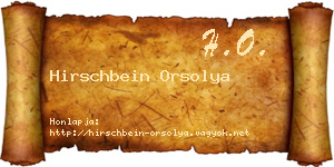 Hirschbein Orsolya névjegykártya